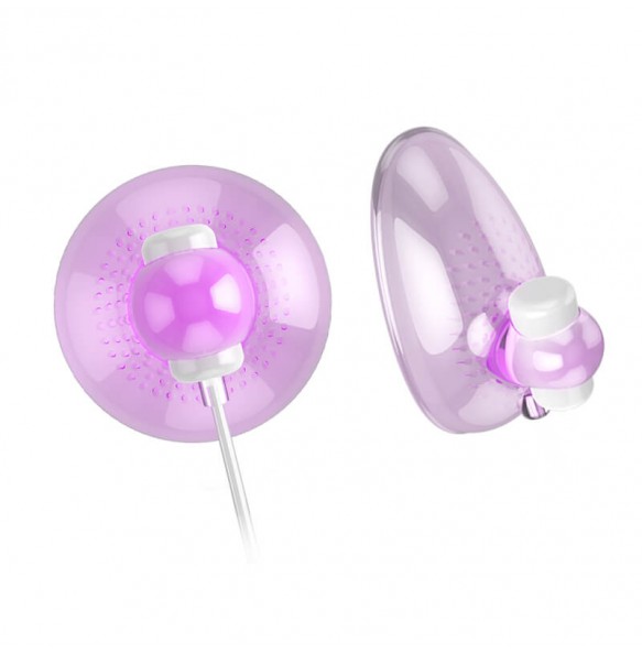 PLEASE ME - Nipple Sucker Cup + Clit Suckers Pussy Pumps With Vibrators (Chargeable - Purple)